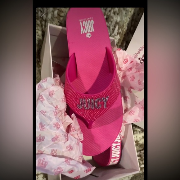 JUICY COUTURE  slipper, black or pink your choice NWT & BOX - Picture 12 of 13
